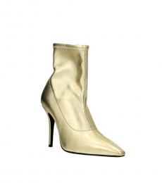 Gold Leather Ankle Booties