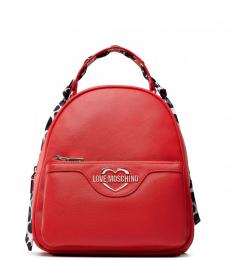 Love Moschino Red Solid Small Backpack
