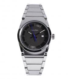 Calvin Klein Silver Black Dial Watch