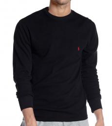 Ralph Lauren Black Crew Waffle Thermal Sweater