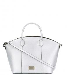 Silver Solid Small Satchel