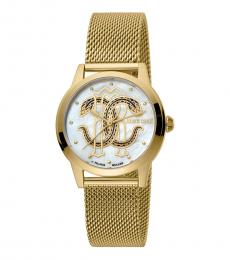 Roberto Cavalli Golden Silver Signature Dial Watch