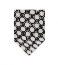 Black White Printed Tie