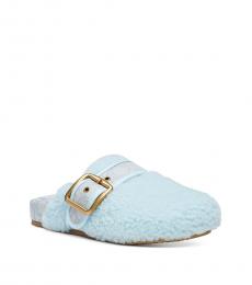 Coach Baby Blue Buckled Clogs