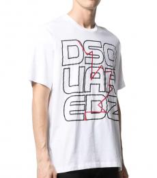 Dsquared2 White Crewneck Printed T-Shirt