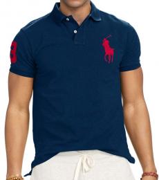 Ralph Lauren Navy Red Big Pony Custom Fit Polo