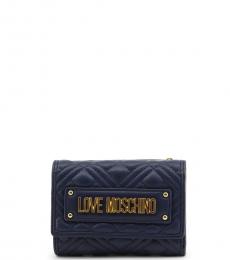 Navy Blue Quilted Wallet