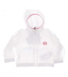 Philipp Plein Baby Girls White Nylon Jacket