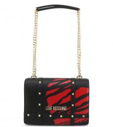 Love Moschino Black Studded Medium Shoulder Bag