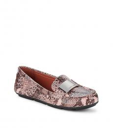 Calvin Klein Pink Lisette Snake Print Loafers