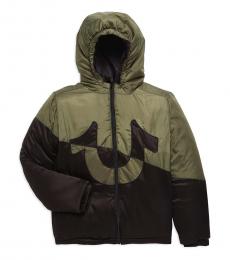 True Religion Boys Olive Horseshoe Logo Bomber