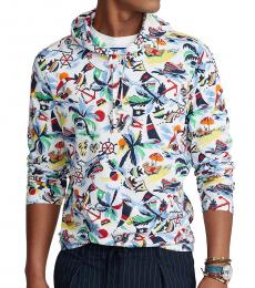 Ralph Lauren White Deco Bearwaiian Polo Bear Hooded T-Shirt