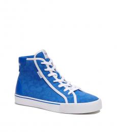 Coach Blue Logo High Top Sneakers