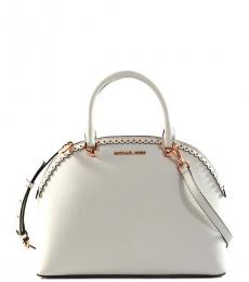 Michael Kors White Emmy Scallop Medium Satchel