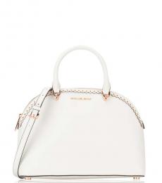 Michael Kors White Emmy Scallop Medium Satchel