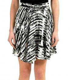 Versus Versace BlackWhite Silk Asymmetrical Skirt