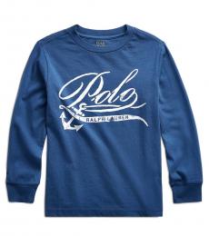 Ralph Lauren Little Boys Federal Blue Graphic T-Shirt