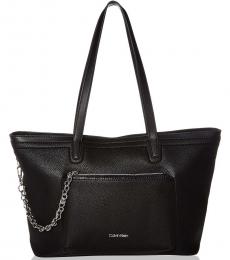 Calvin Klein Black Beverly Novelty Chain Large Tote