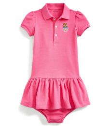 Ralph Lauren Baby Girls Pink Madras Bear Dress