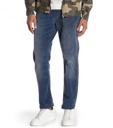 7 For All Mankind Blue Slimmy Corduroy Slim Straight Pants