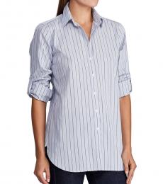 Ralph Lauren Blue Multi Straight-Fit Pinstriped Shirt