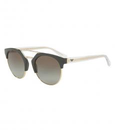 Pale Gold-Green Round Sunglasses