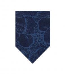 Calvin Klein Blue Camouflage Botanical Print Skinny Tie