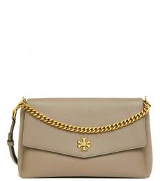 Tory Burch Grey Kira Double-Strap Medium Shoulder Bag