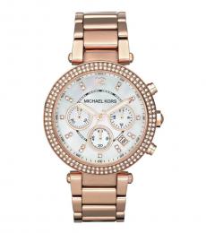Michael Kors Rose Gold Parker White Dial Watch