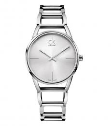 Silver Stately White Dial Watch
