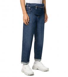 Blue Low Rise Slim Fit Removable Bum Bag Jeans