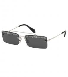 Black Socit Glitter Square Sunglasses