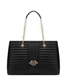 Love Moschino Black Quilted Large Shoulder Bag