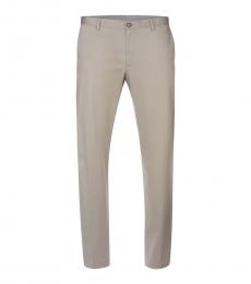 Taupe Solid Dress Pants