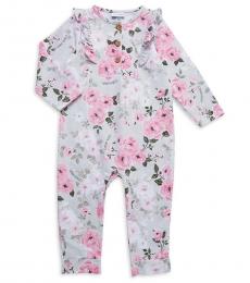 Baby Girls Pink Multi Floral Coveralls