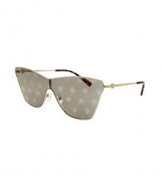 Beige Butterfly Shield Sunglasses