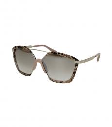 Grey Leather Snake Coated Sunglasses