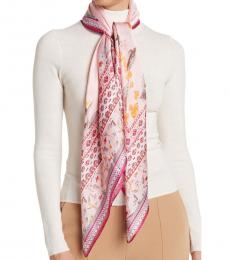 Pink Birdy Floral Square Scarf