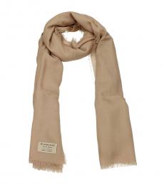 Burberry Beige Solid Cashmere Scarf