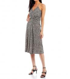 Leopard Print V-Neck Twist Front Dress