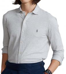 Grey Knit Oxford Shirt
