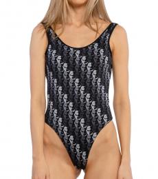 Karl Lagerfeld Black Printed One Piece Swimsuit