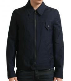 Prada Navy Blue Wool Full Zip Jacket