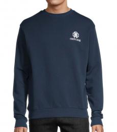 Roberto Cavalli Navy Blue Logo Sweatshirt