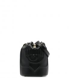 Chiara Ferragni Black Logo Mini Bucket Bag