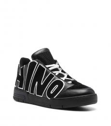 Moschino Black Leather Logo Sneakers