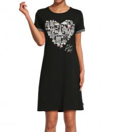 Karl Lagerfeld Black Graphic T-Shirt Dress