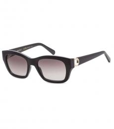 Ferragamo Black Gradient Rectangular Sunglasses