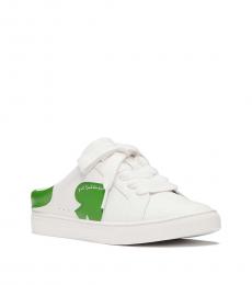 Kate Spade White Green Leather Sneakers