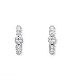 Ralph Lauren Silver Pave Hoop Earrings
